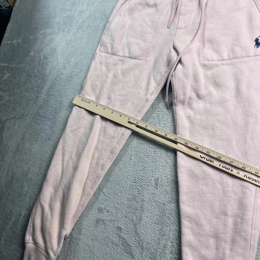 Polo Ralph Lauren Mens XS Pink Fleece Jogger Sweatpants Pony Logo Drawstring
